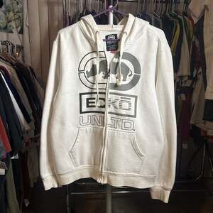 Ecko Unltd. Full Zip Hoodie - Men's White Rhino Logo Sweatshirt Size S